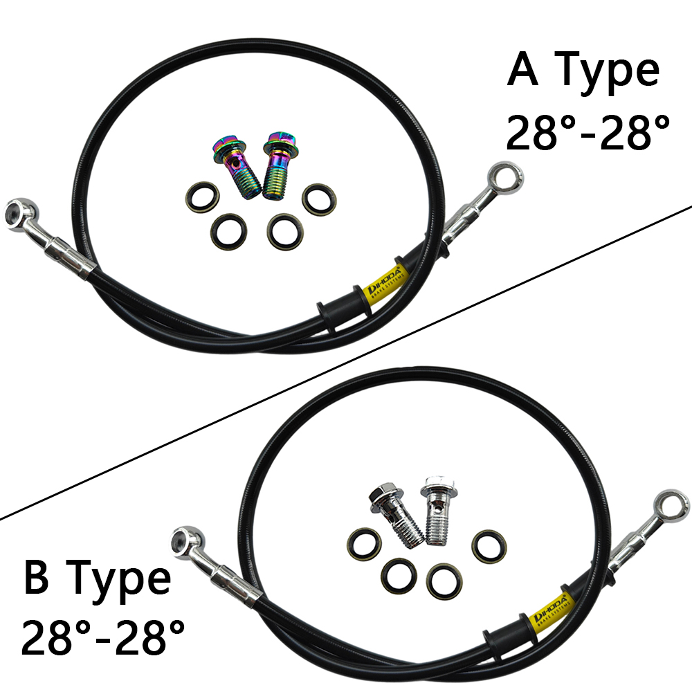 28°-28° Black Braided Stainles - đánh giá và giá Brake Line Motorcycle