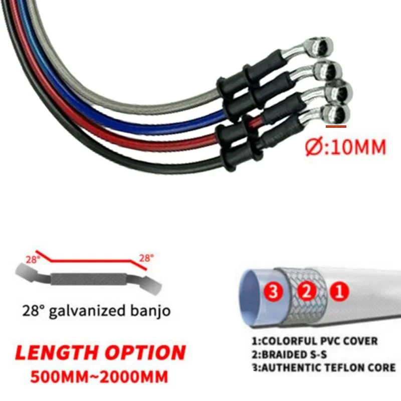 2X Universal 30cm-220cm 28° Mo - đánh giá và giá Motorcycle Brake Cable