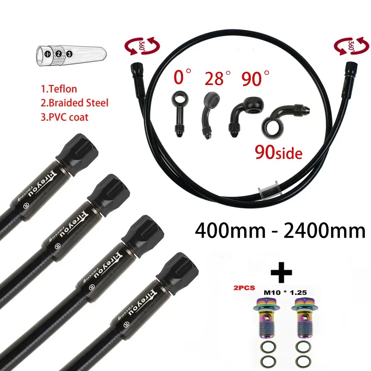 AN3 Braided Brake Hose Motorcy - đánh giá và giá Brake Line Motorcycle